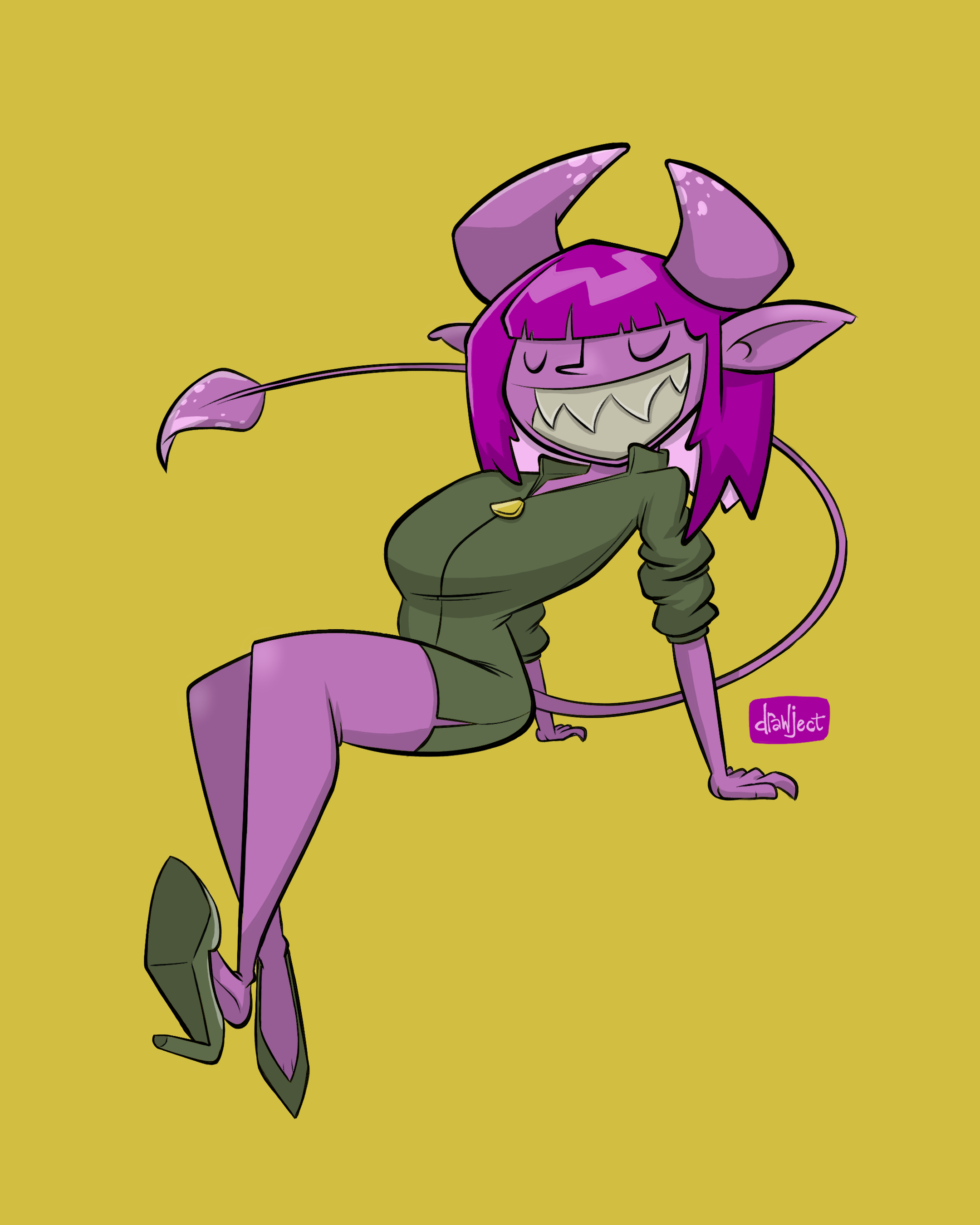 Demon Girl Sitting